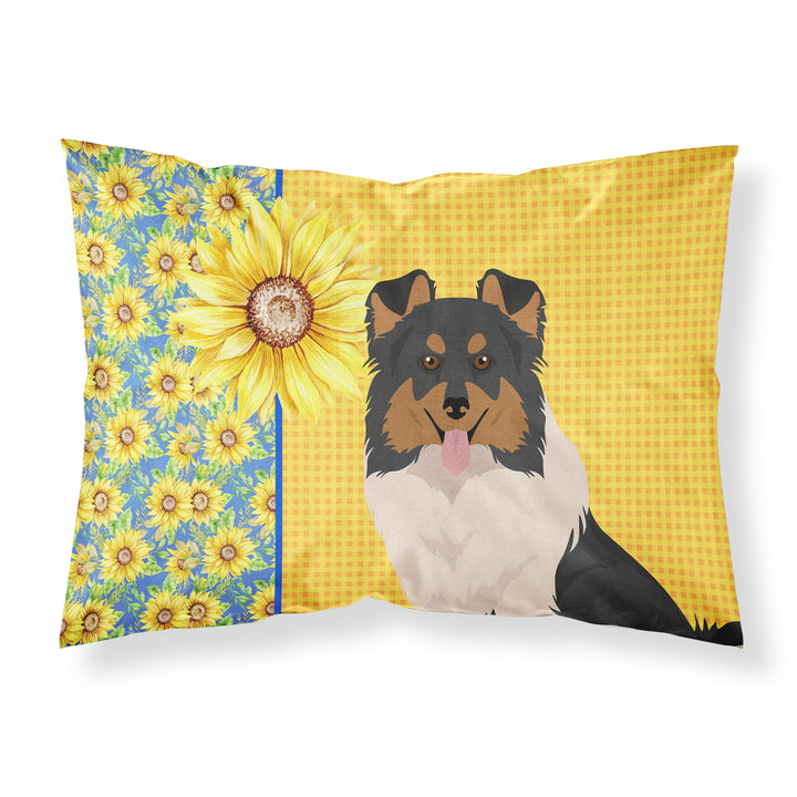 Summer Sunflowers Tricolor Sheltie Fabric Standard Pillowcase Image 1