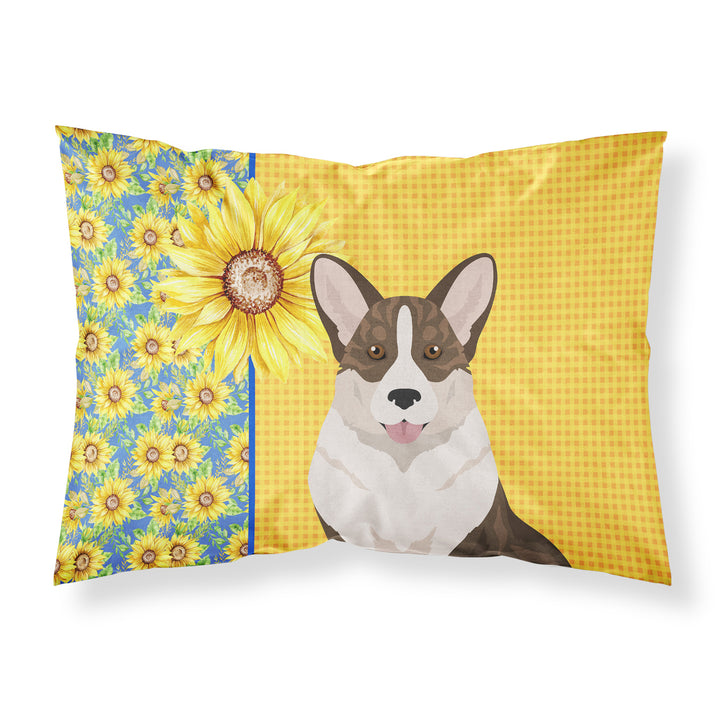 Summer Sunflowers Brindle Cardigan Corgi Fabric Standard Pillowcase Image 1