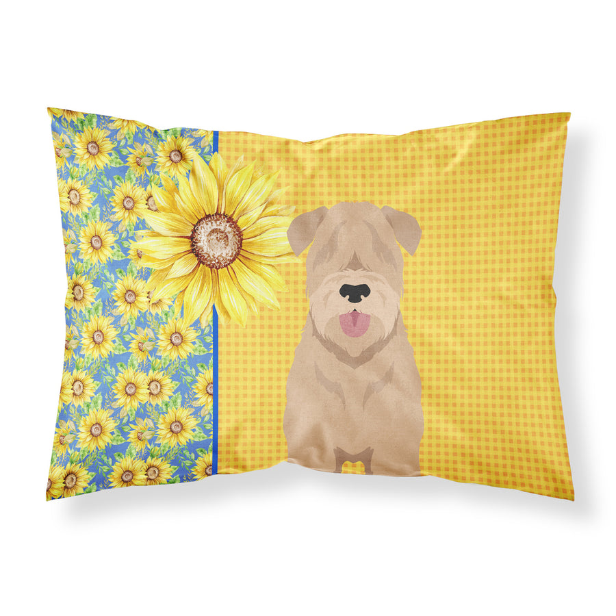 Summer Sunflowers Red Wheaten Terrier Fabric Standard Pillowcase Image 1