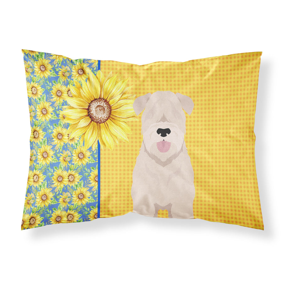 Summer Sunflowers Soft Coated Wheaten Terrier Fabric Standard Pillowcase Image 1