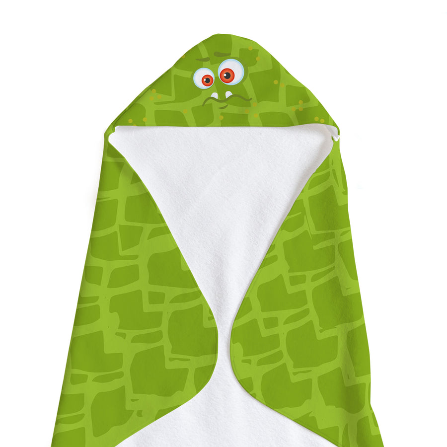 Green Monster Soft and Absorbent Hooded Baby Towel Image 1