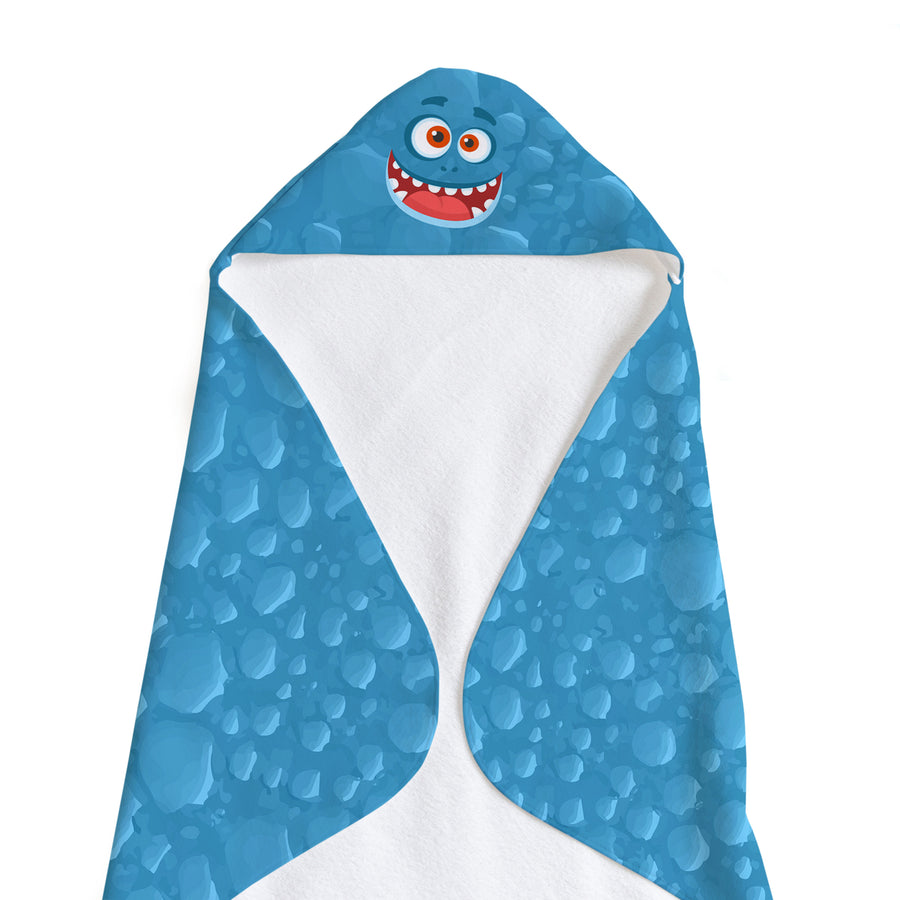 Blue Monster Soft and Absorbent Hooded Baby Towel Image 1