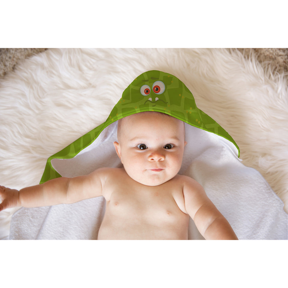 Green Monster Soft and Absorbent Hooded Baby Towel Image 2