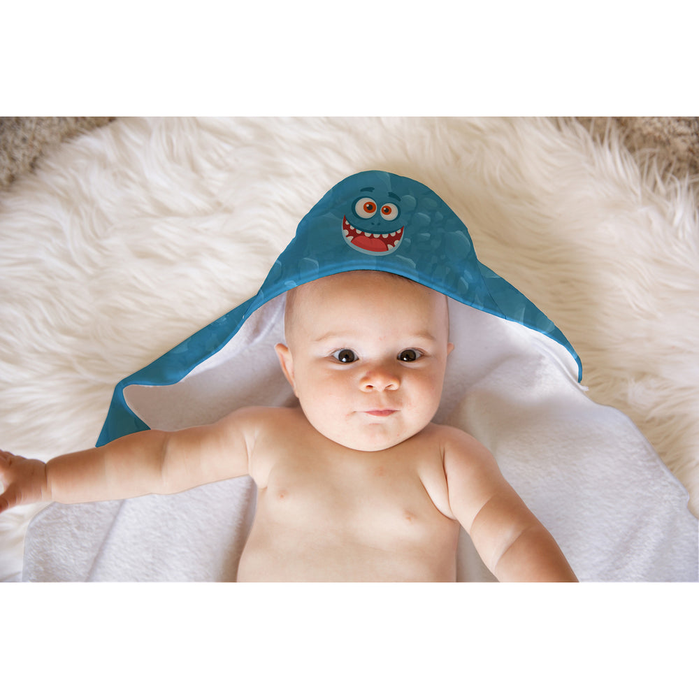 Blue Monster Soft and Absorbent Hooded Baby Towel Image 2