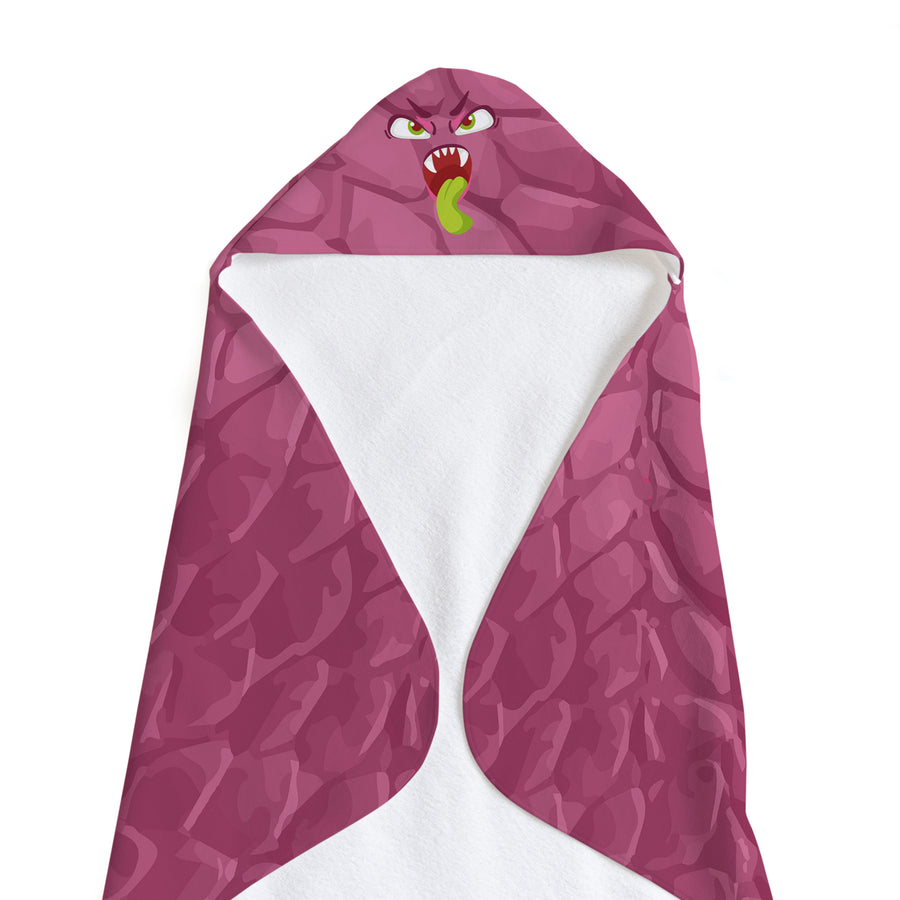 Magenta Monster Soft and Absorbent Hooded Baby Towel Image 1