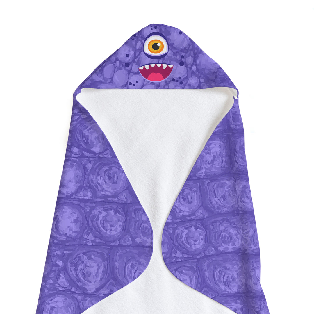 Purple Monster Soft and Absorbent Hooded Baby Towel Image 1