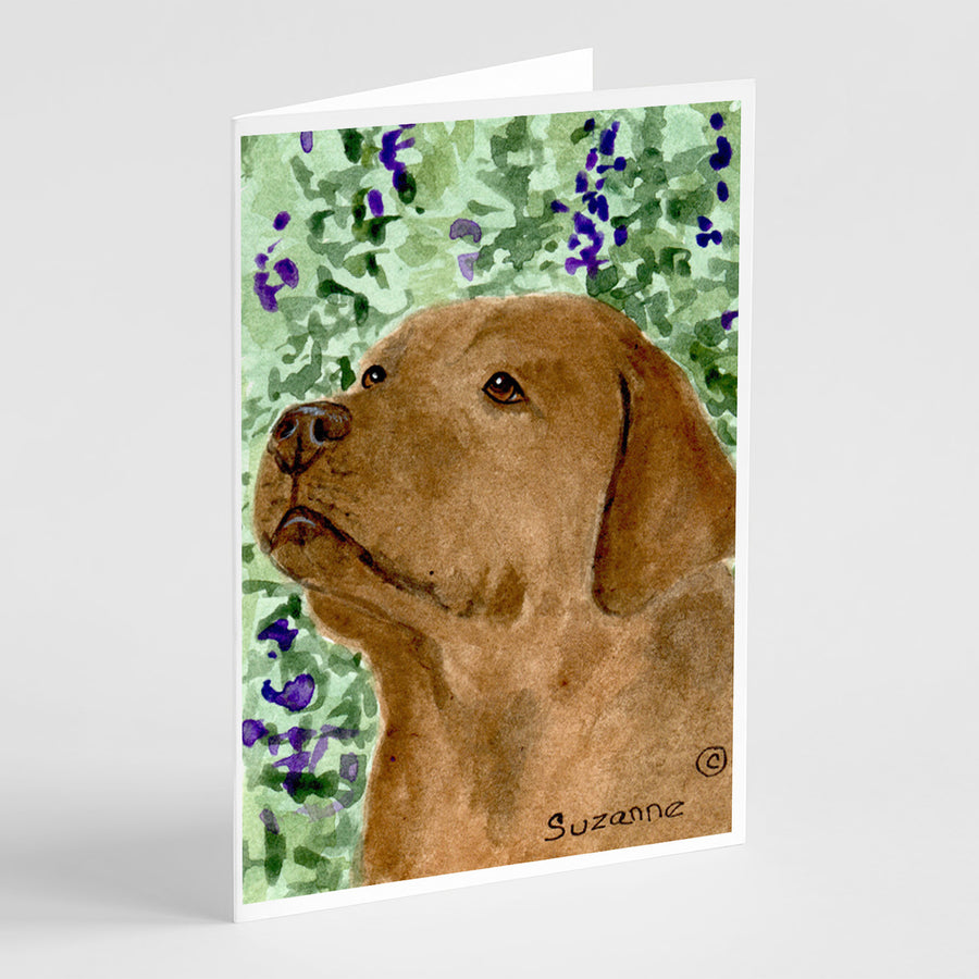 Chocolate Labrador Greeting Cards and Envelopes Pack of 8 Image 1