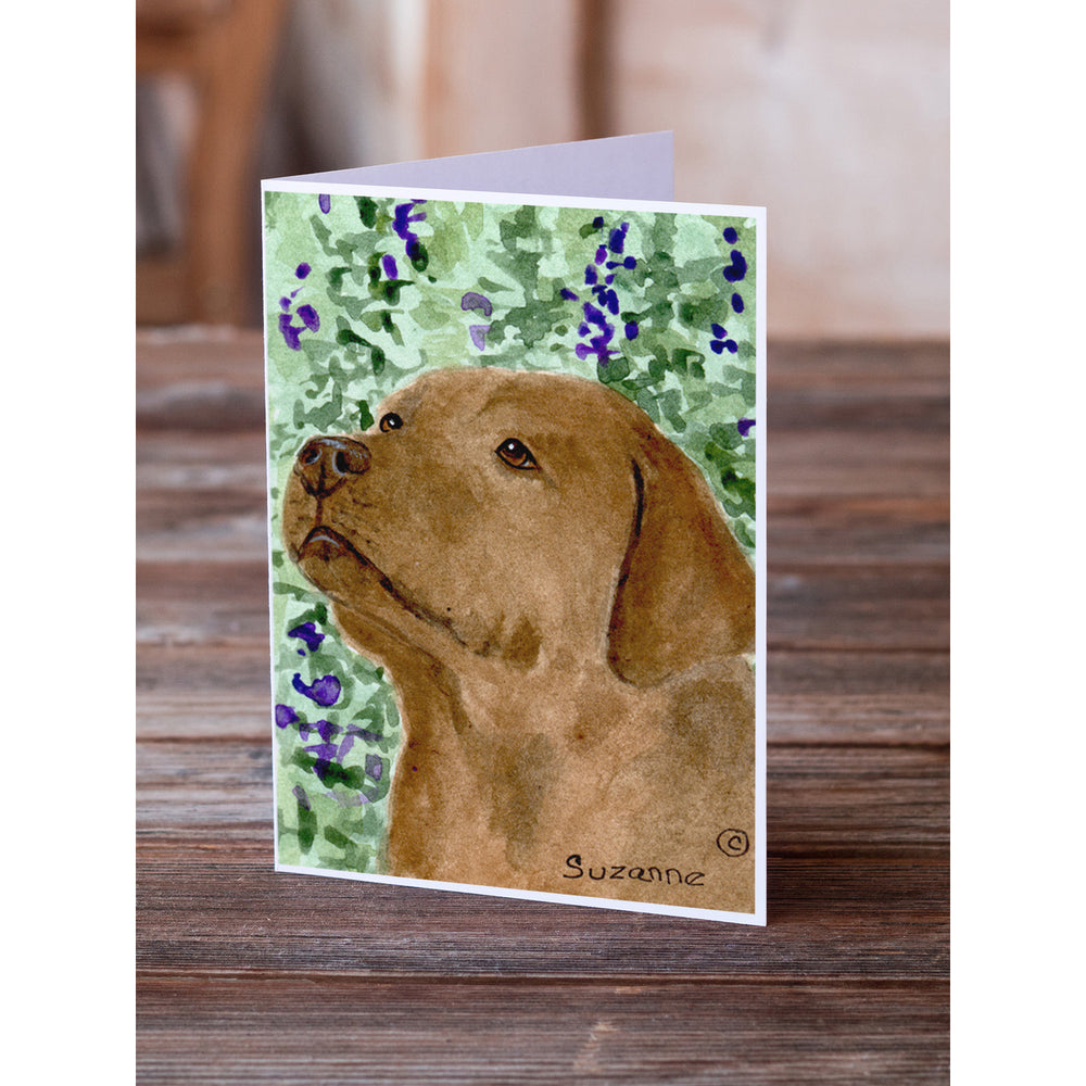 Chocolate Labrador Greeting Cards and Envelopes Pack of 8 Image 2