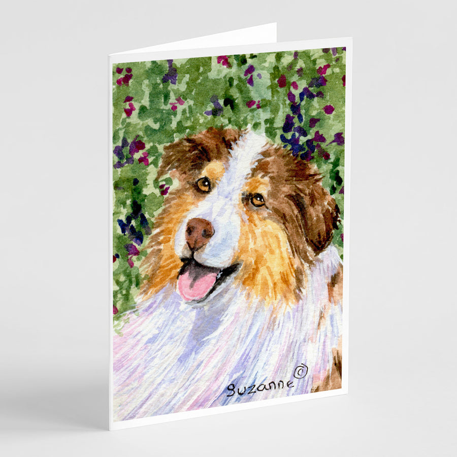 Australian Shepherd Greeting Cards and Envelopes Pack of 8 Image 1