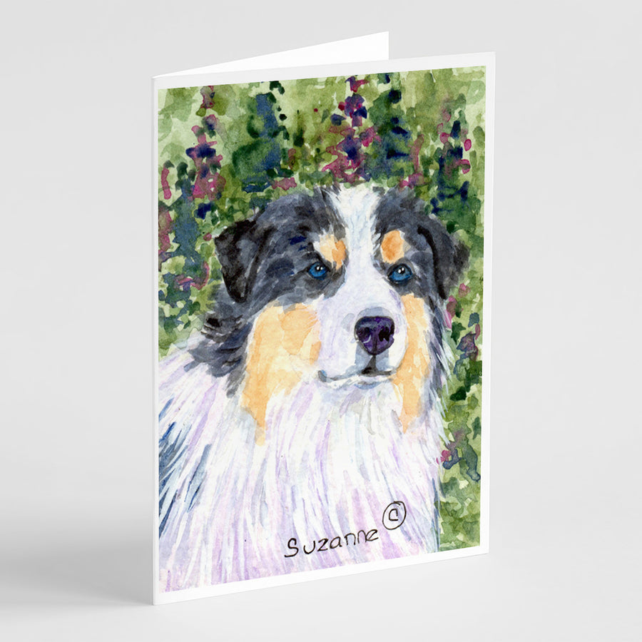 Australian Shepherd Greeting Cards and Envelopes Pack of 8 Image 1