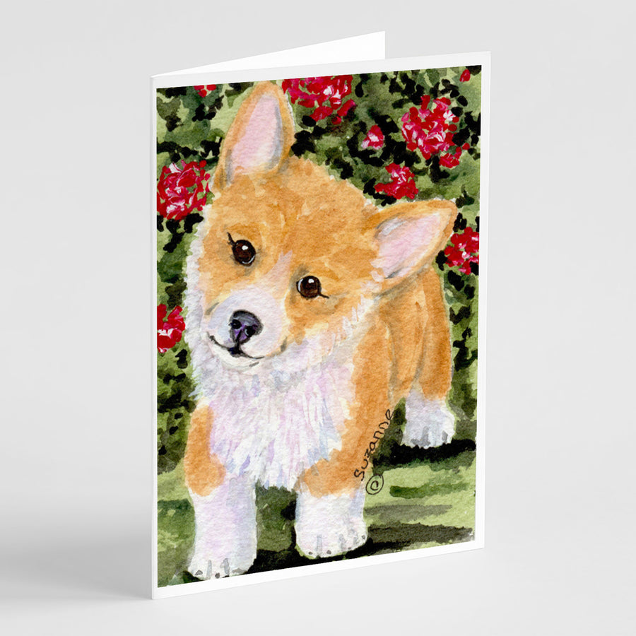 Corgi Greeting Cards and Envelopes Pack of 8 Image 1