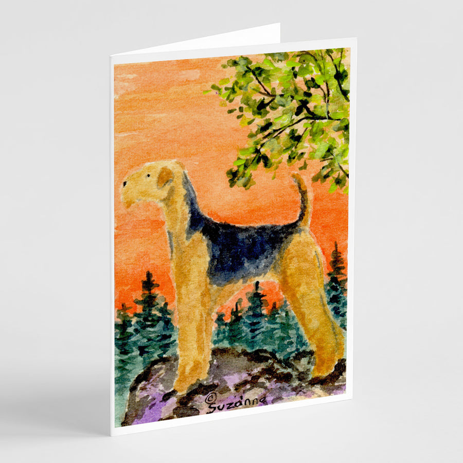 Airedale Greeting Cards and Envelopes Pack of 8 Image 1