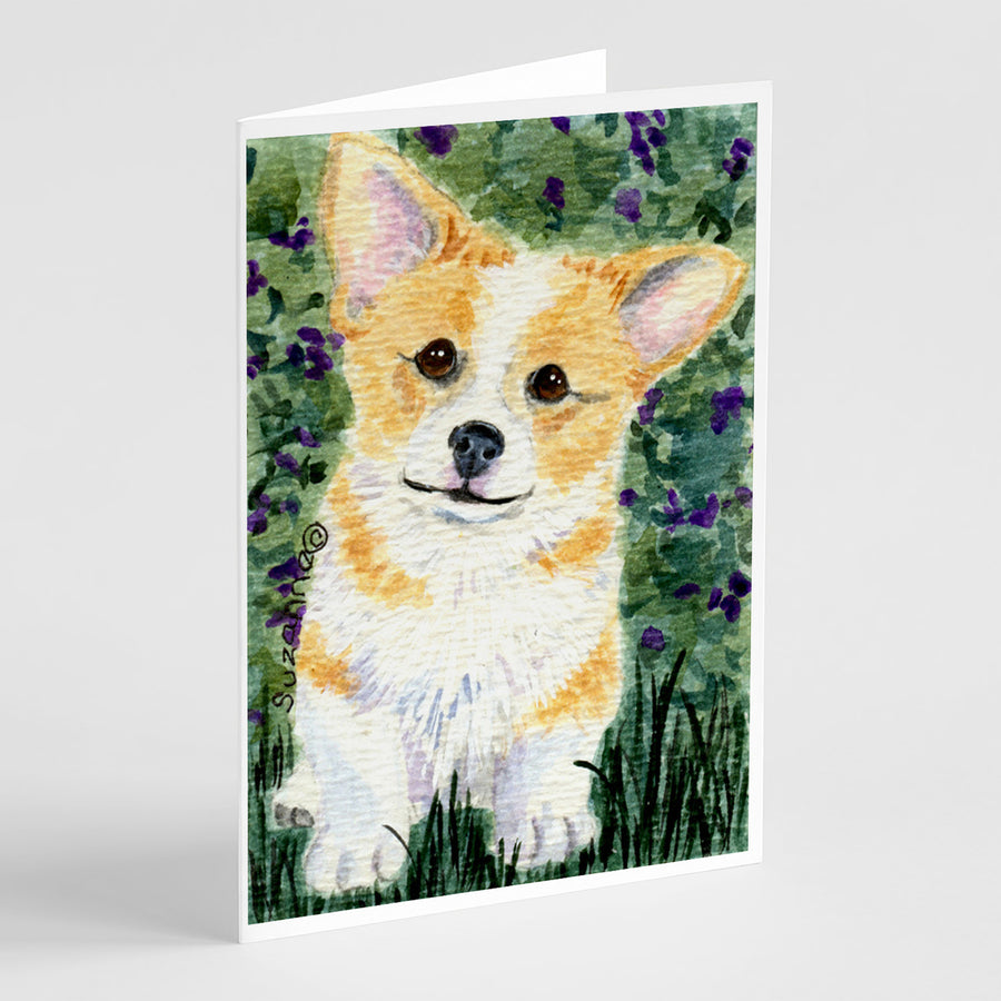 Corgi Greeting Cards and Envelopes Pack of 8 Image 1