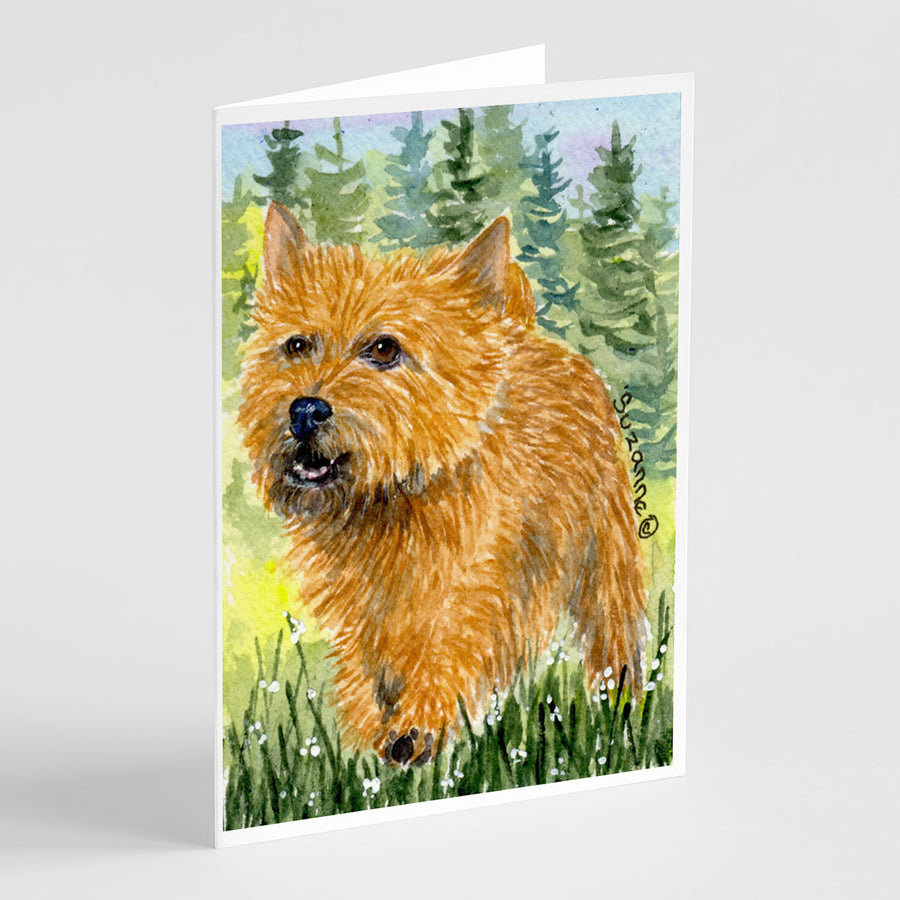 Norwich Terrier Greeting Cards and Envelopes Pack of 8 Image 1