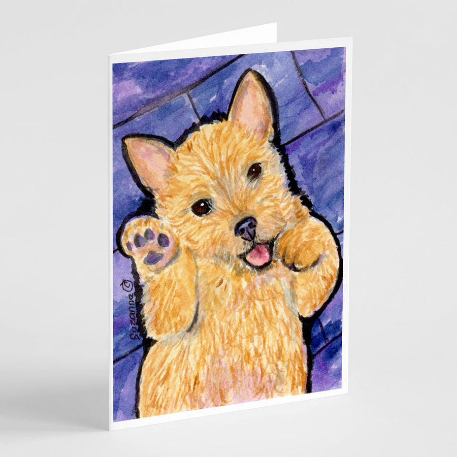 Norwich Terrier Greeting Cards and Envelopes Pack of 8 Image 1