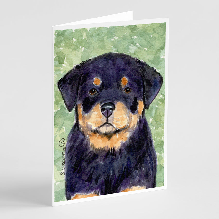 Rottweiler Greeting Cards and Envelopes Pack of 8 Image 1