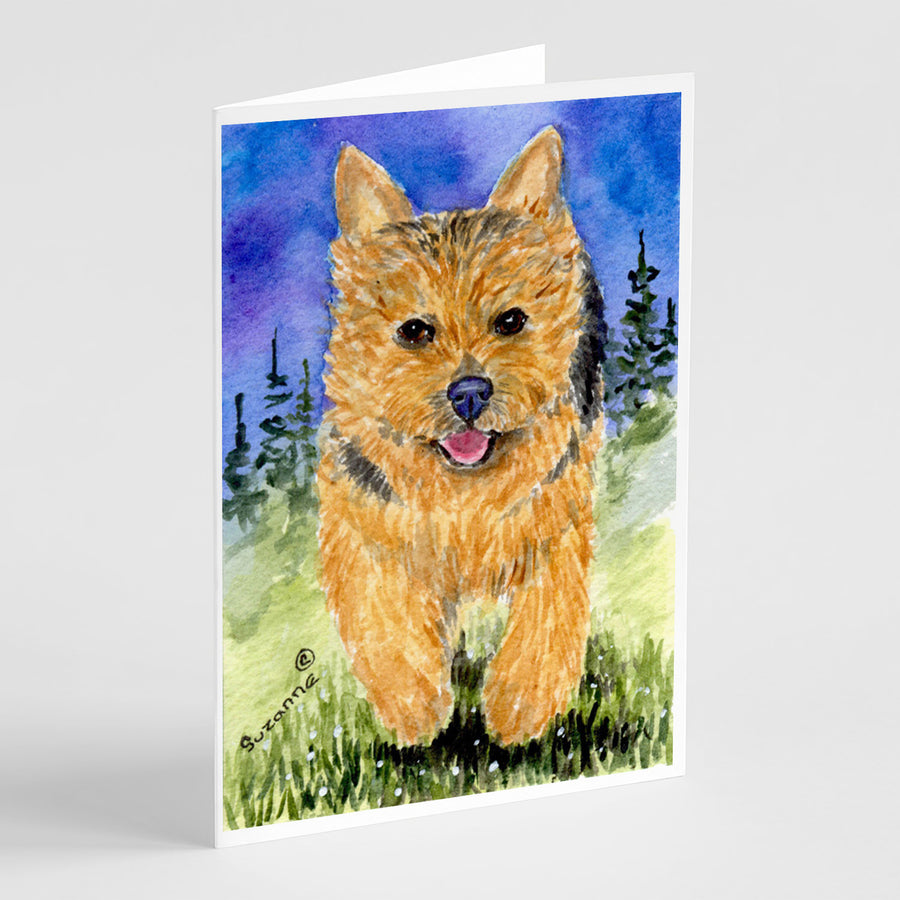 Norwich Terrier Greeting Cards and Envelopes Pack of 8 Image 1