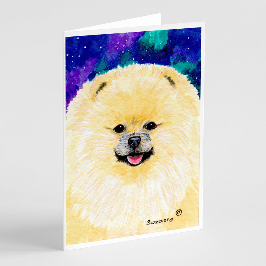 Pomeranian Greeting Cards and Envelopes Pack of 8 Image 1