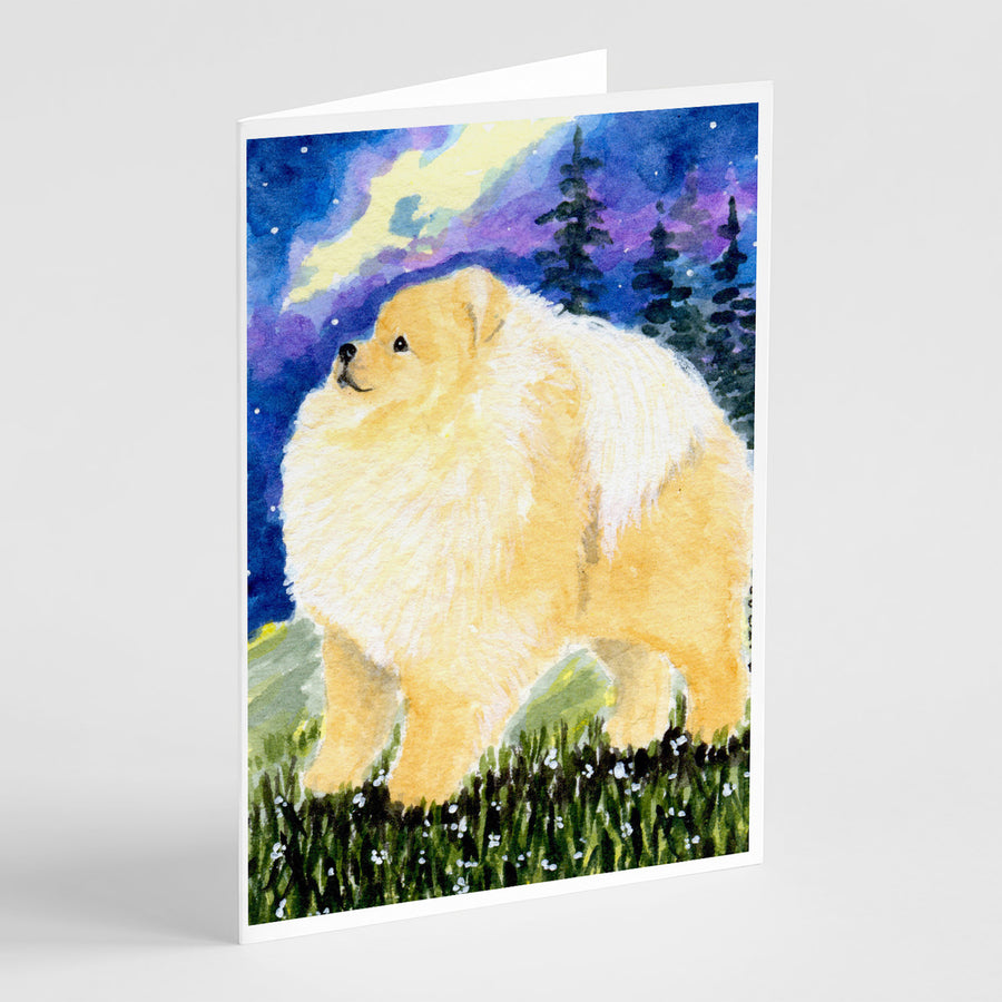 Pomeranian Greeting Cards and Envelopes Pack of 8 Image 1