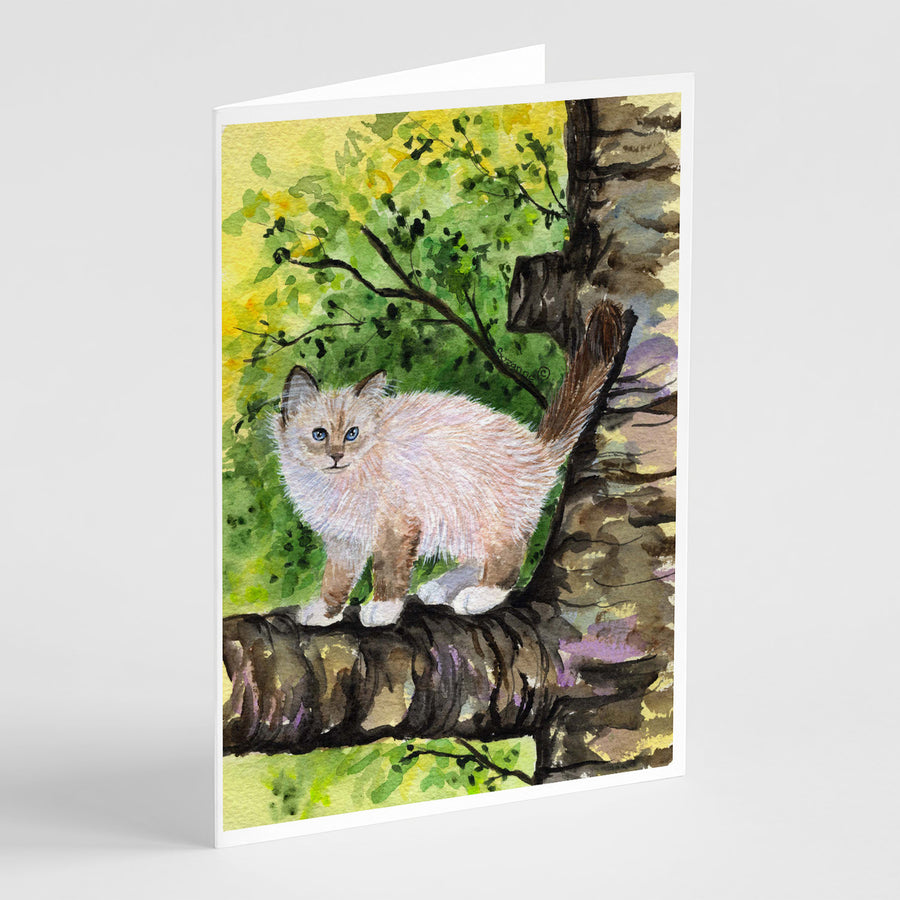 Cat - Birman Greeting Cards and Envelopes Pack of 8 Image 1