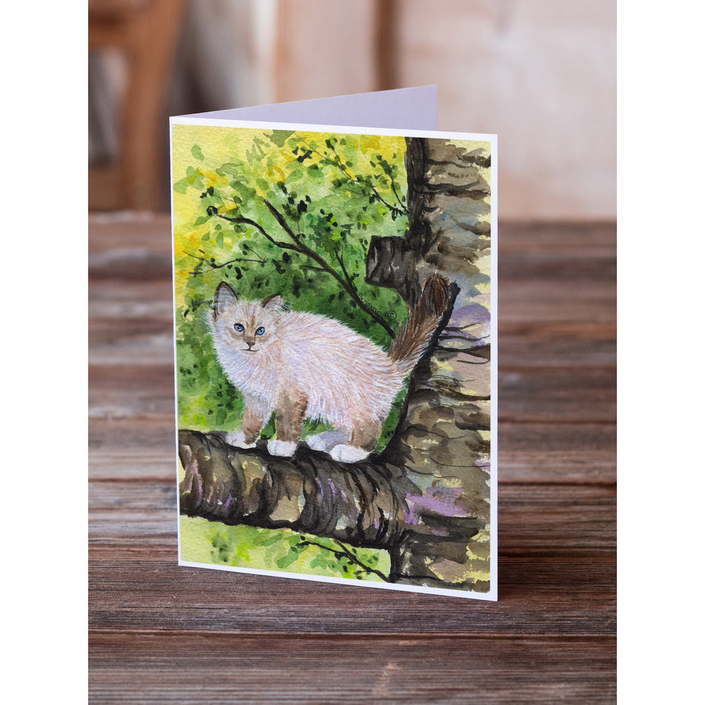 Cat - Birman Greeting Cards and Envelopes Pack of 8 Image 2