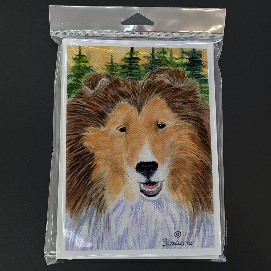 Sheltie Greeting Cards and Envelopes Pack of 8 Image 1