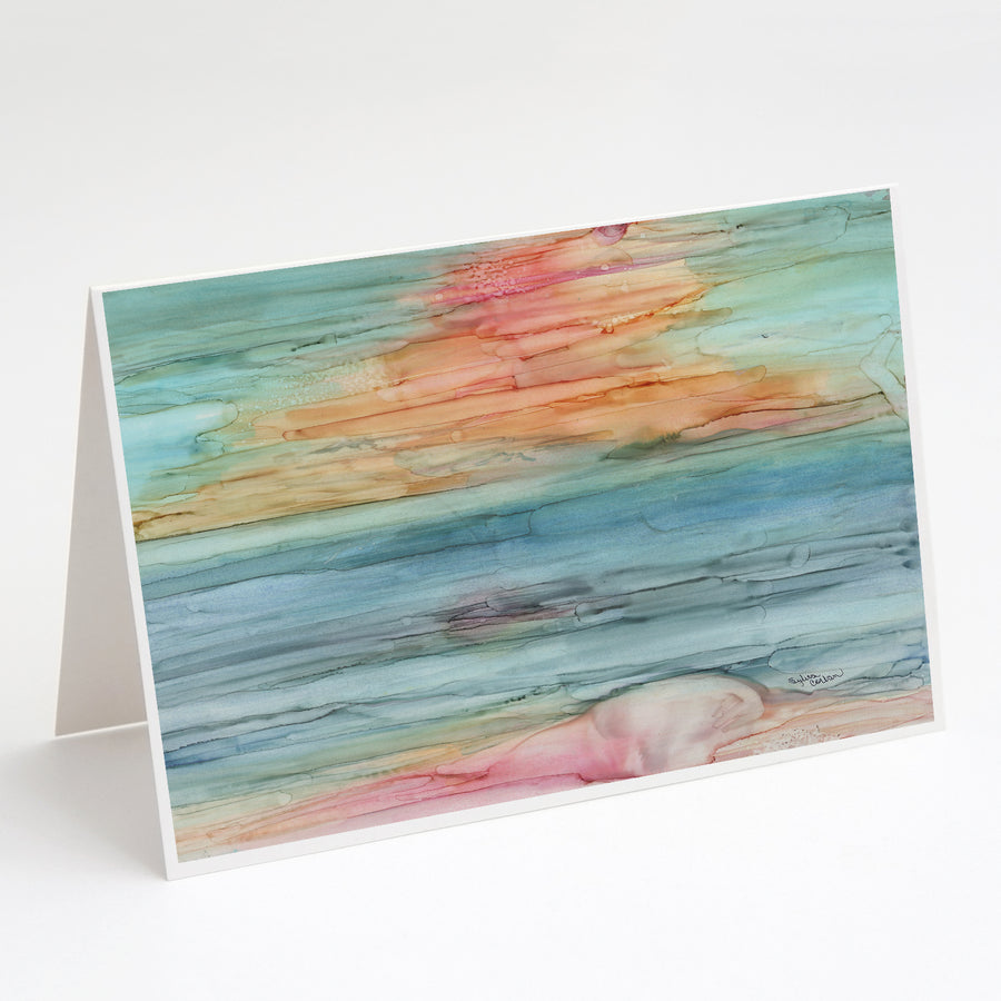 Abstract Rainbow Greeting Cards and Envelopes Pack of 8 Image 1
