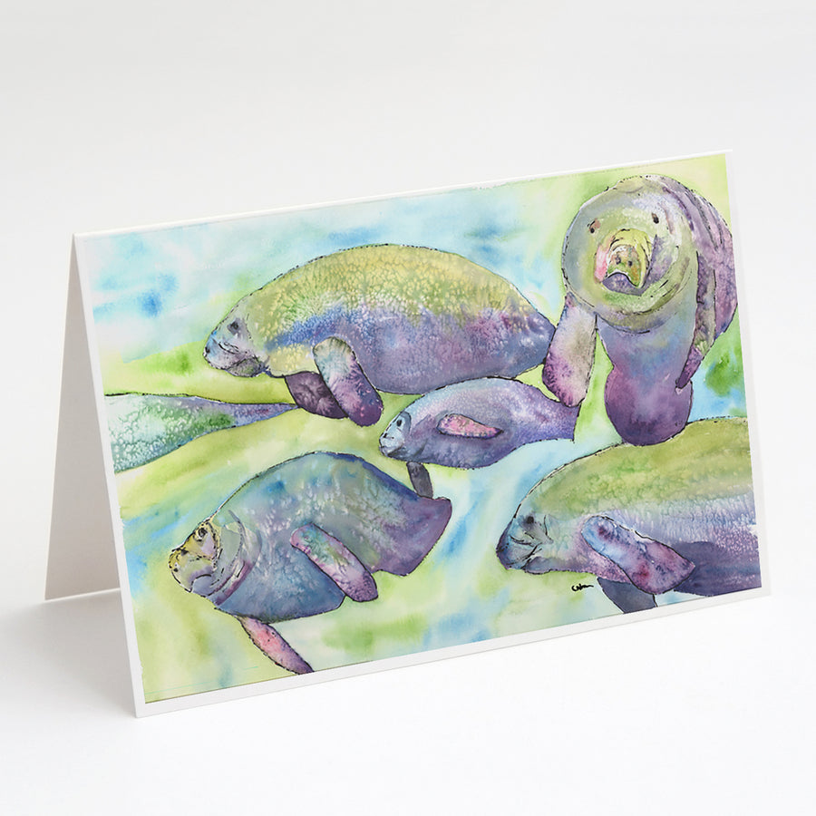 Manatee Family Greeting Cards and Envelopes Pack of 8 Image 1