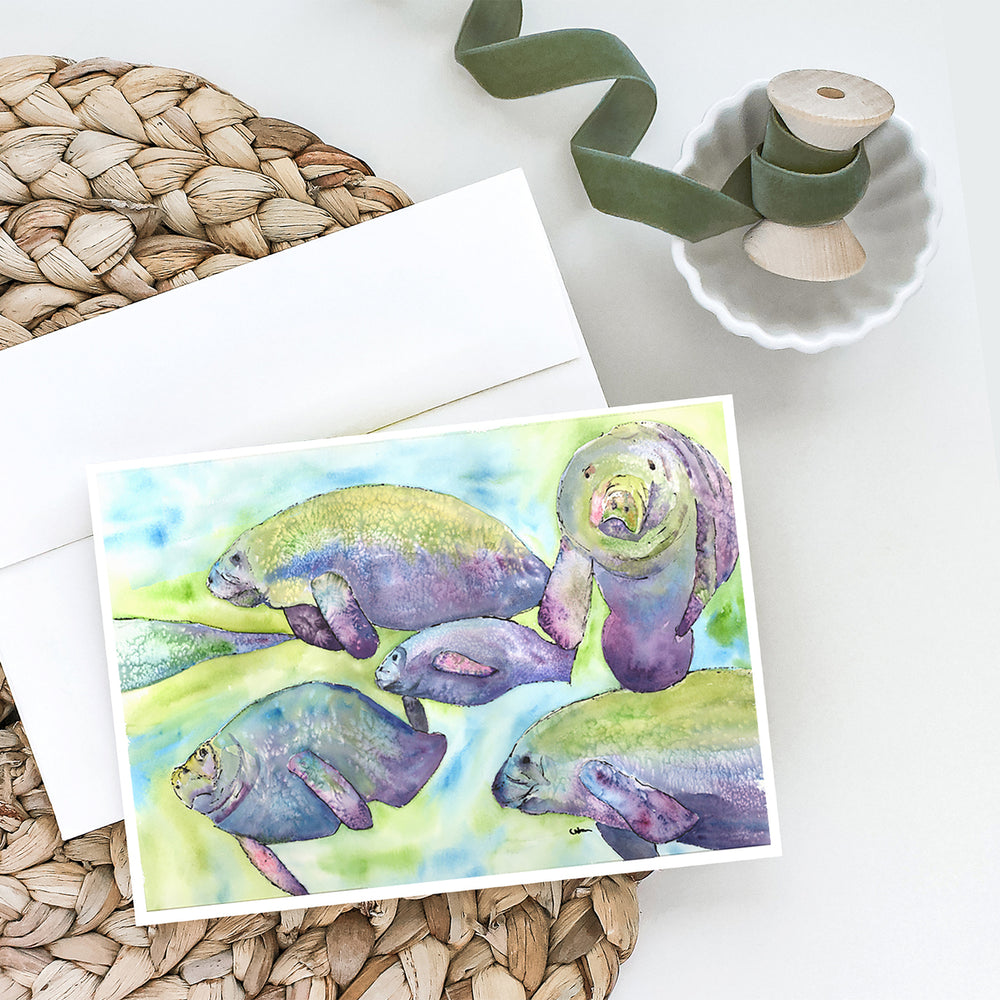 Manatee Family Greeting Cards and Envelopes Pack of 8 Image 2