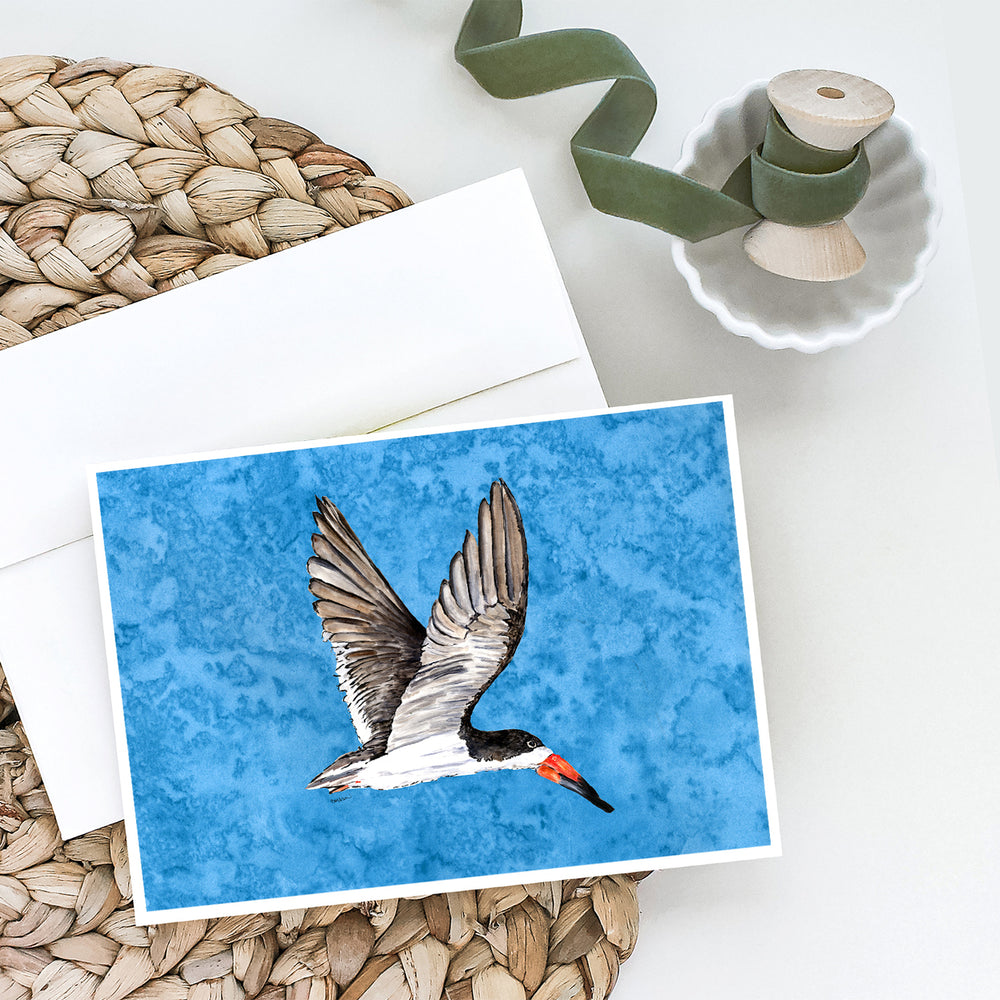 Bird on Blue Greeting Cards and Envelopes Pack of 8 Image 2