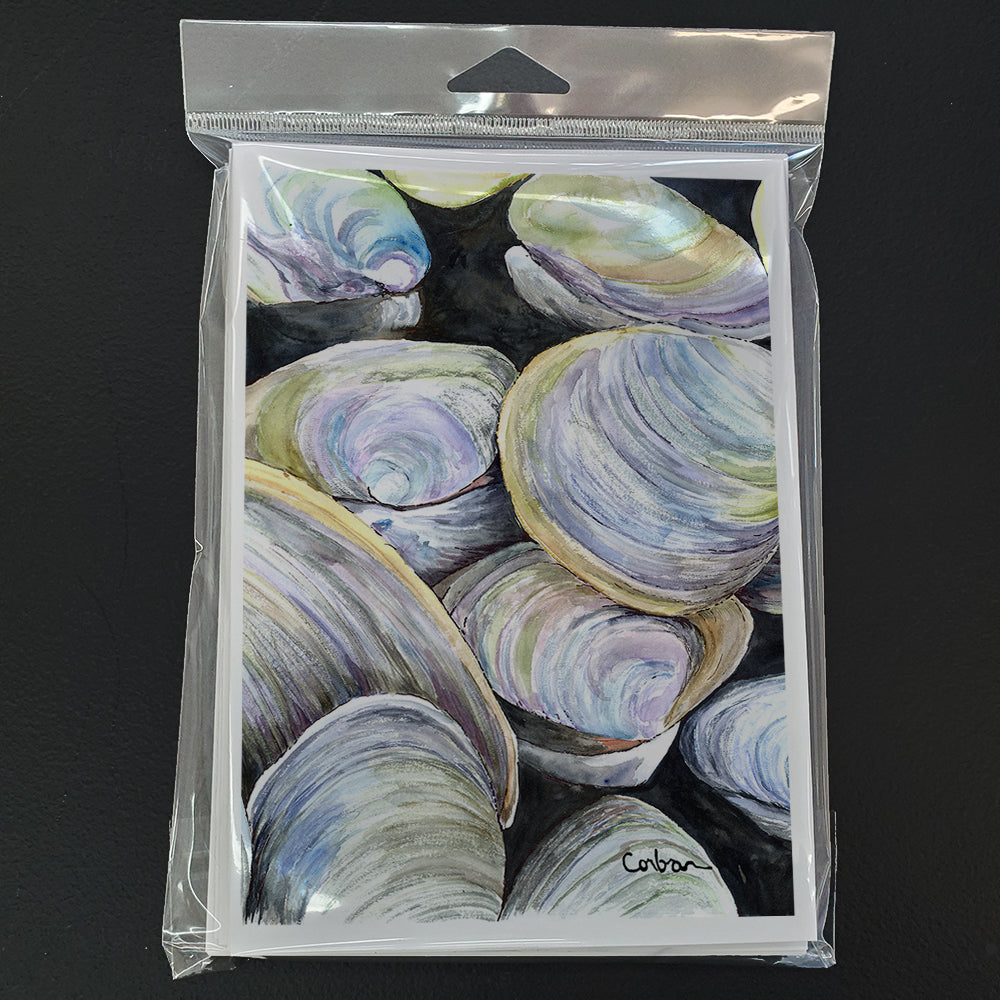 Clam Quahog Shells Greeting Cards and Envelopes Pack of 8 Image 2