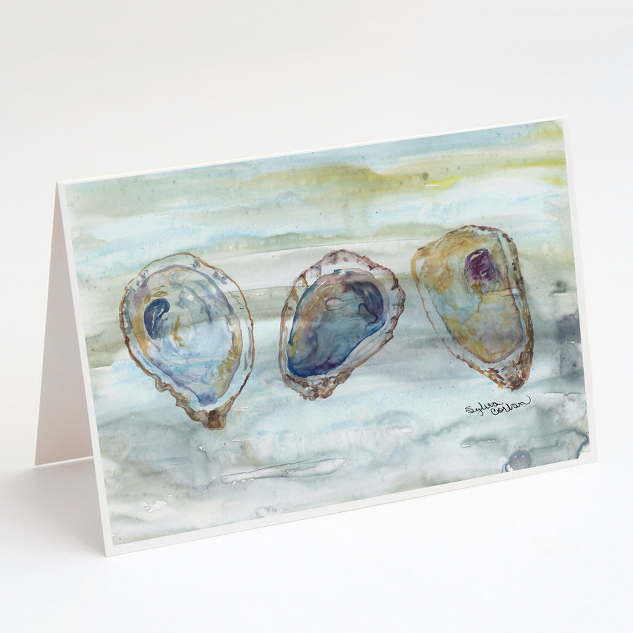 Oysters Watercolor Greeting Cards and Envelopes Pack of 8 Image 1