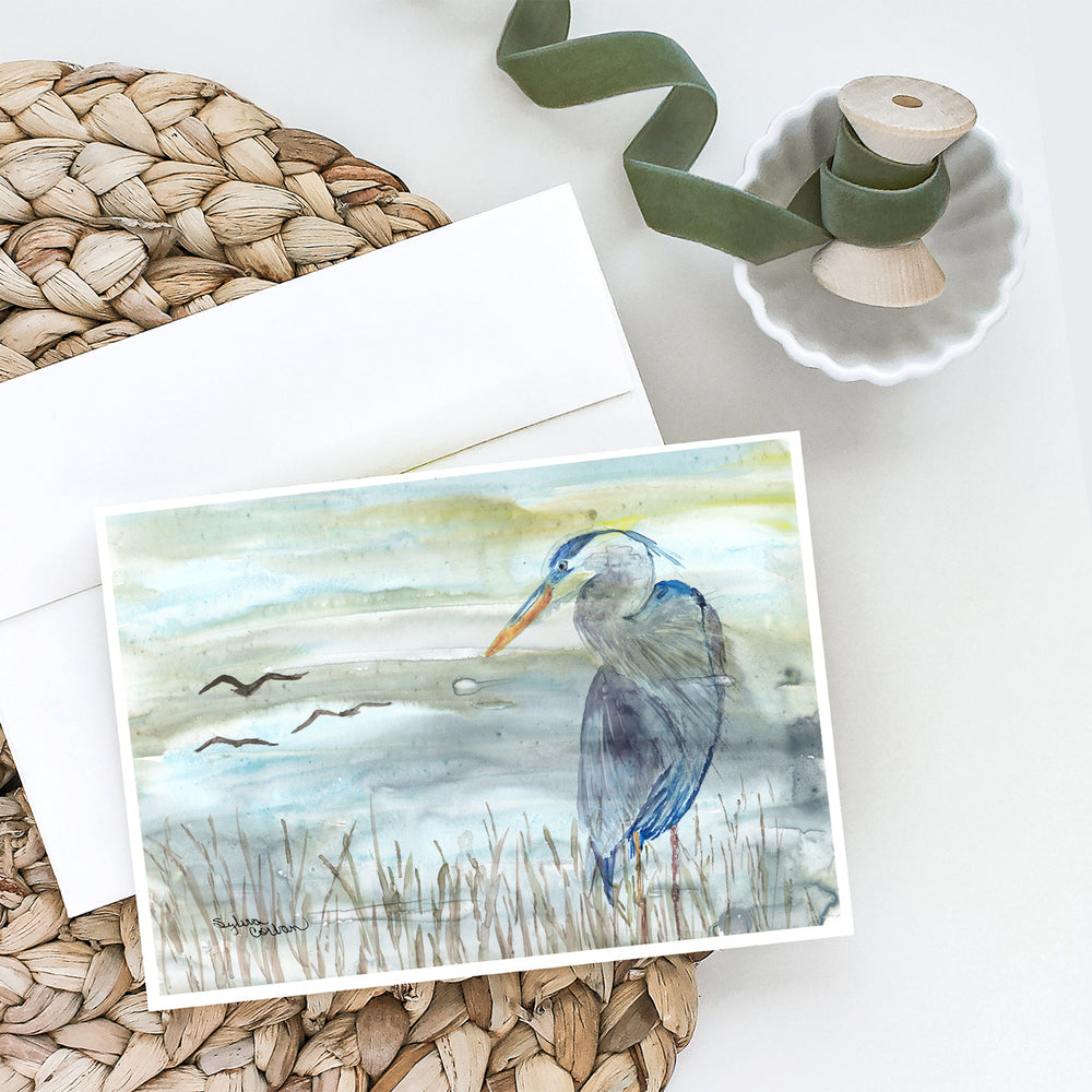 Blue Heron Watercolor Greeting Cards and Envelopes Pack of 8 Image 2