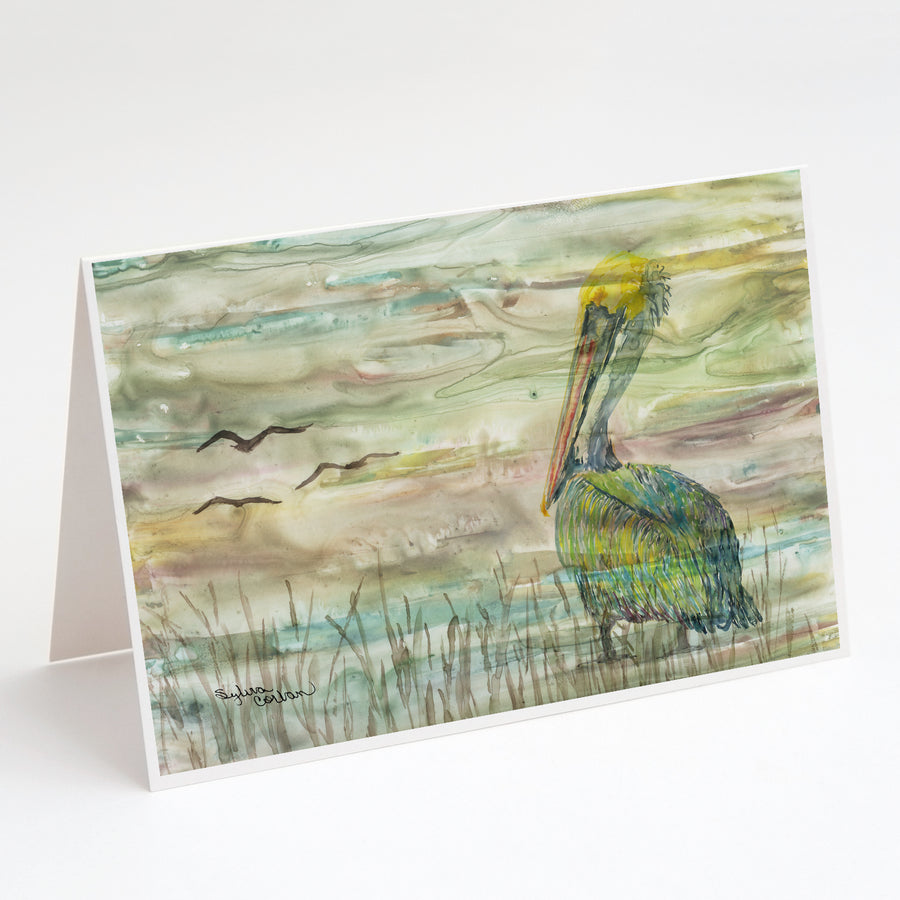 Pelican Sunset Greeting Cards and Envelopes Pack of 8 Image 1