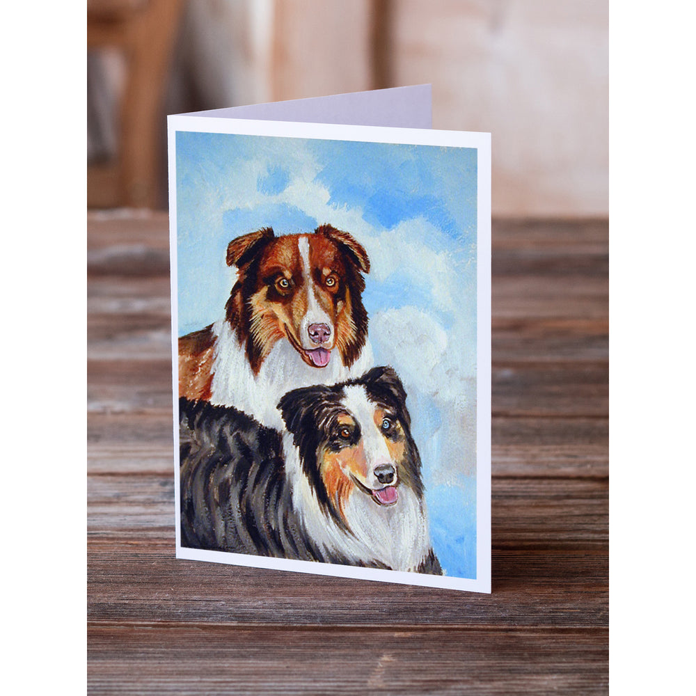 Australian Shepherd What a pair Greeting Cards and Envelopes Pack of 8 Image 2