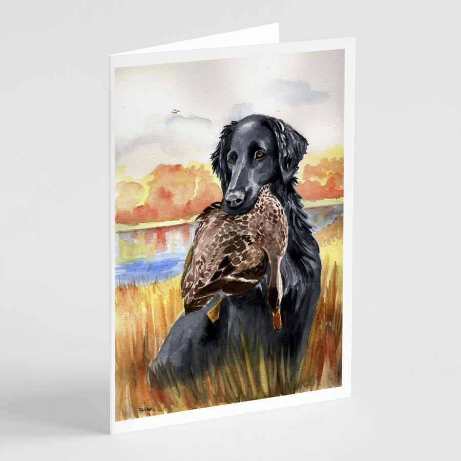 Flat Coated Retriever Greeting Cards and Envelopes Pack of 8 Image 1