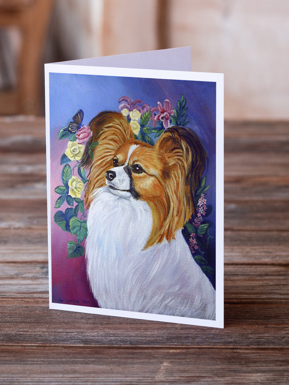 Papillon Greeting Cards and Envelopes Pack of 8 Image 2