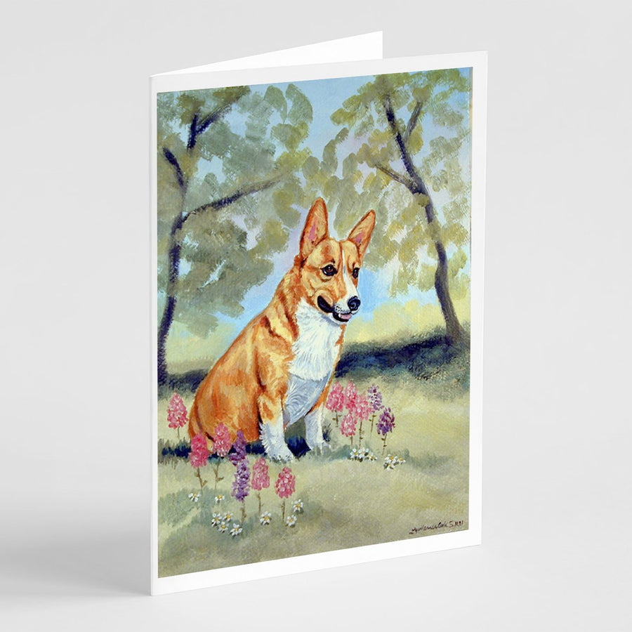 Corgi Greeting Cards and Envelopes Pack of 8 Image 1