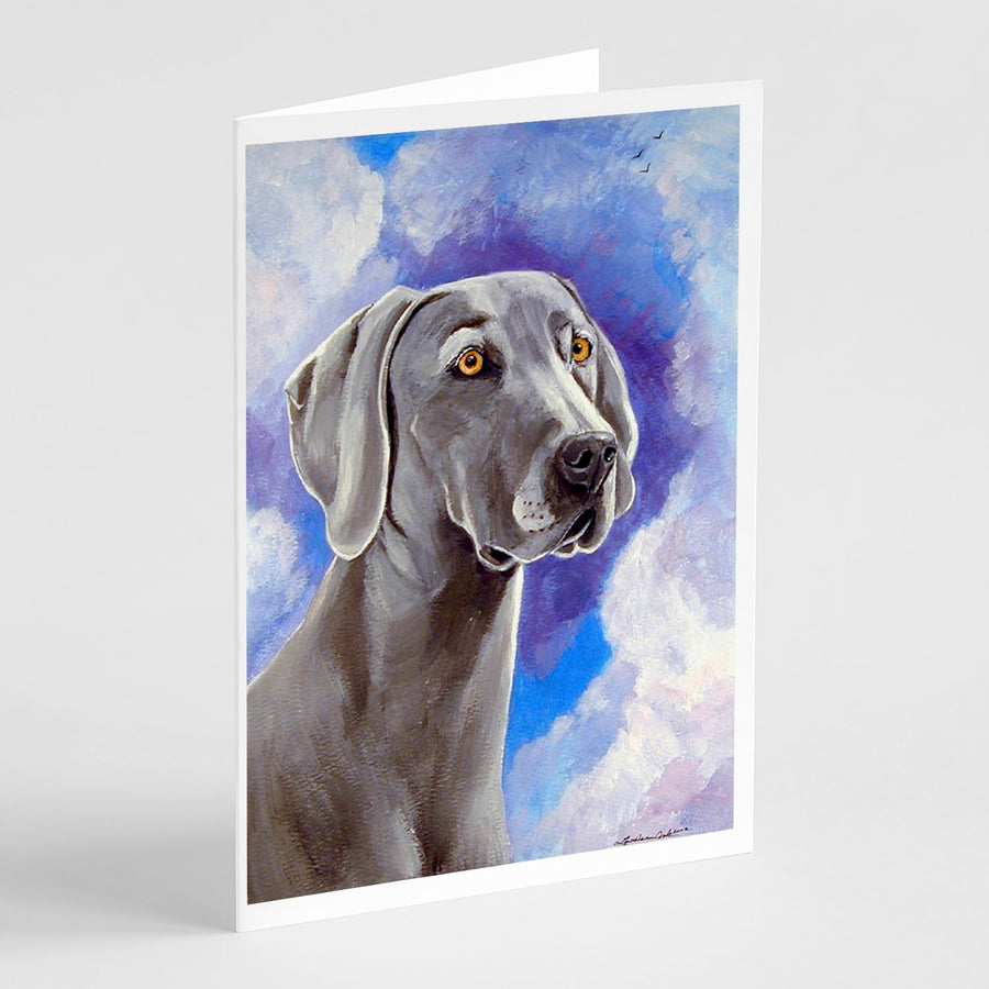 Weimaraner Azure Skies Greeting Cards and Envelopes Pack of 8 Image 1