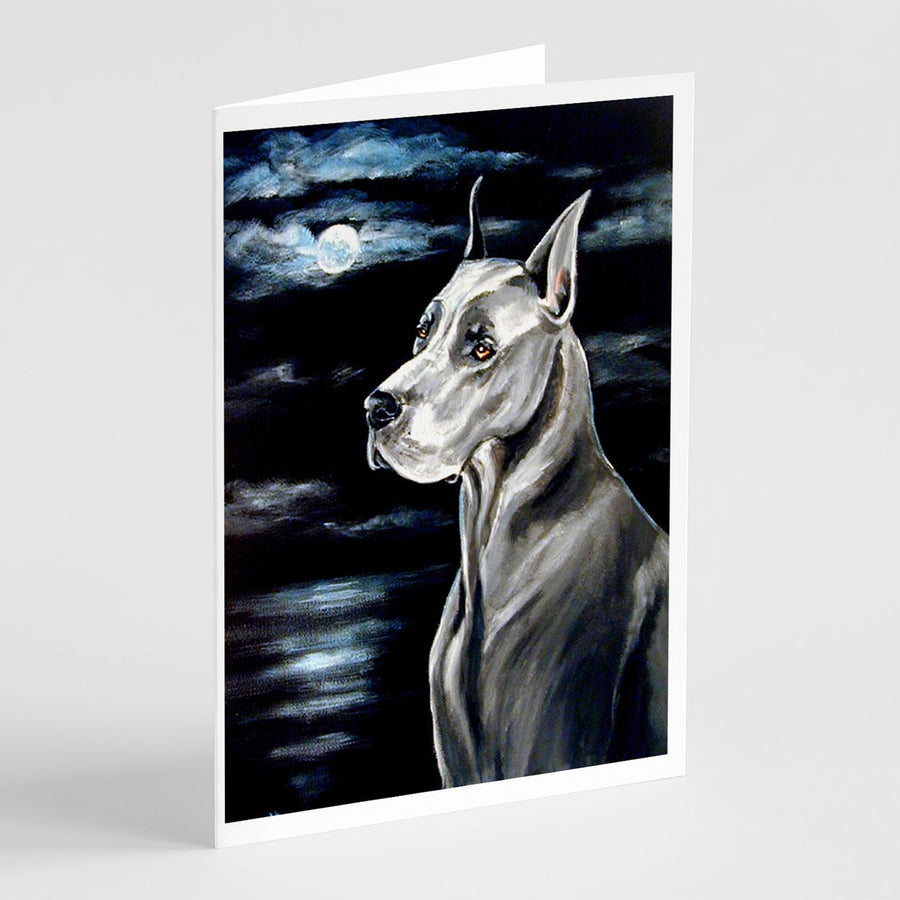 Great Dane Moonlight Greeting Cards and Envelopes Pack of 8 Image 1