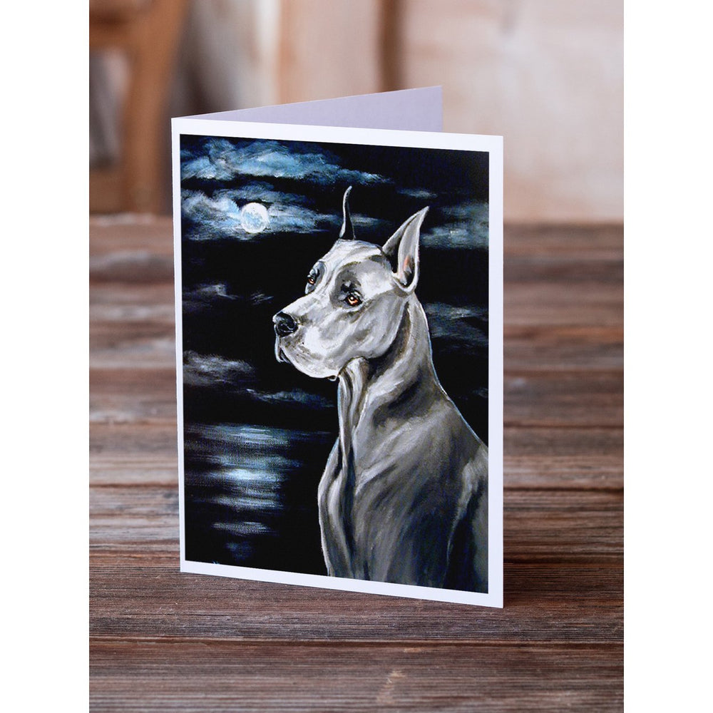 Great Dane Moonlight Greeting Cards and Envelopes Pack of 8 Image 2