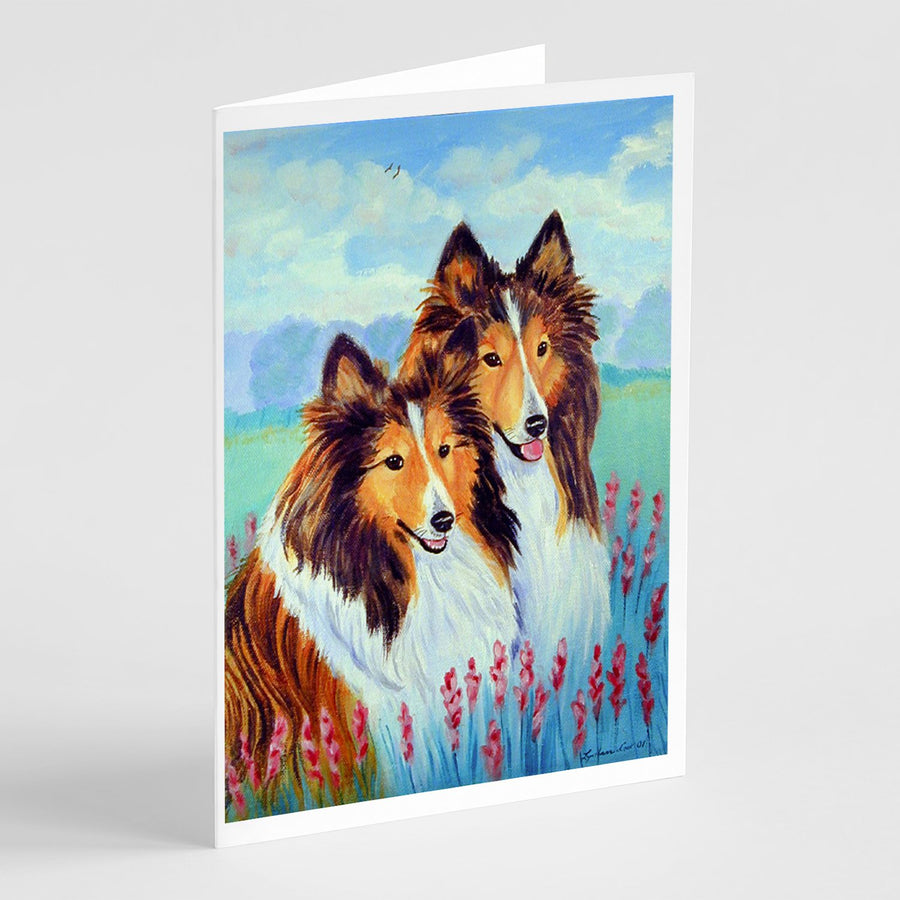 Sable Shelties Double Trouble Greeting Cards and Envelopes Pack of 8 Image 1