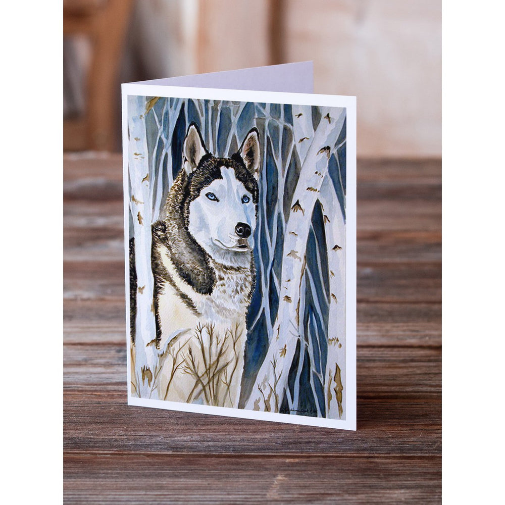 Siberian Husky Greeting Cards and Envelopes Pack of 8 Image 2