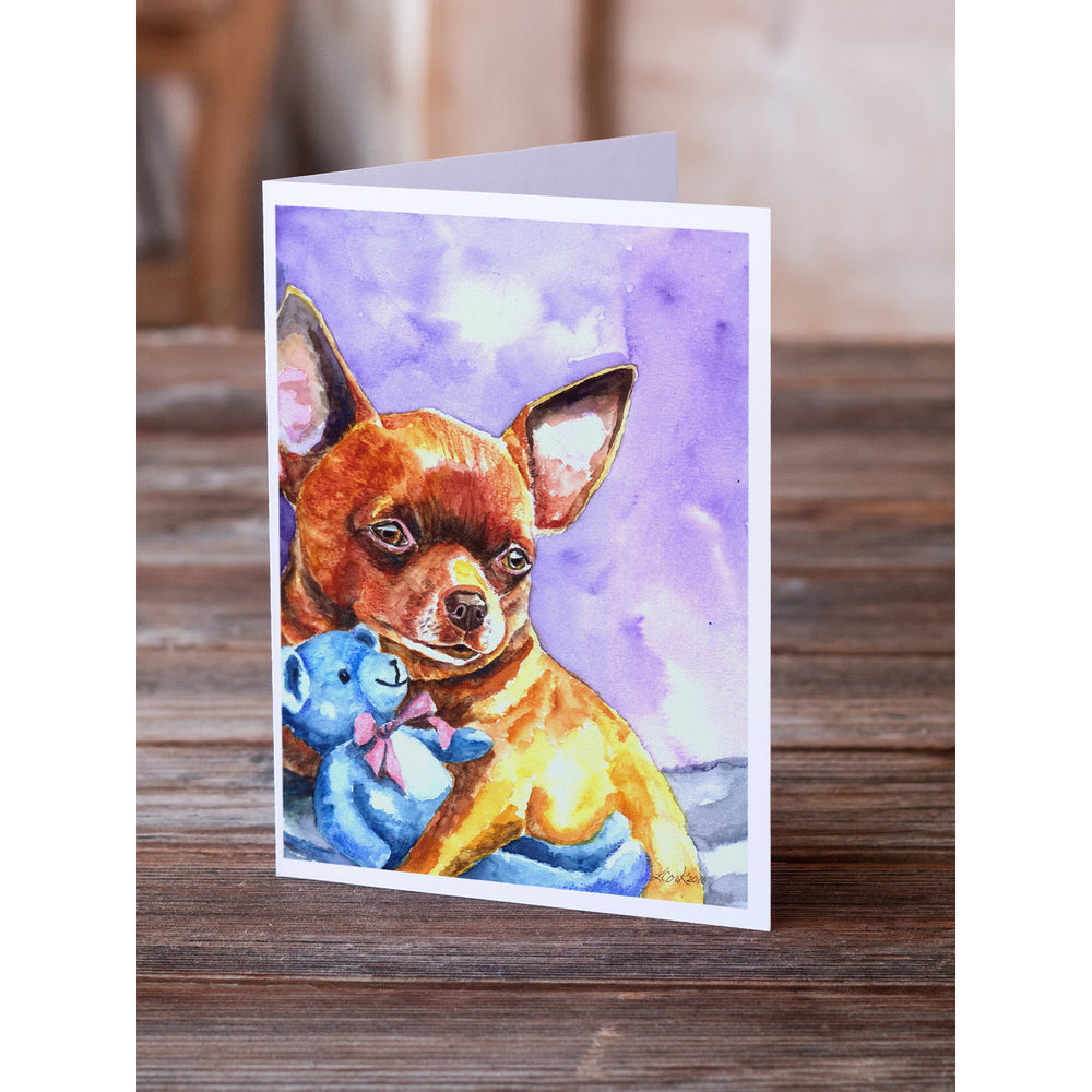 Chihuahua with Teddy Bear Greeting Cards and Envelopes Pack of 8 Image 2