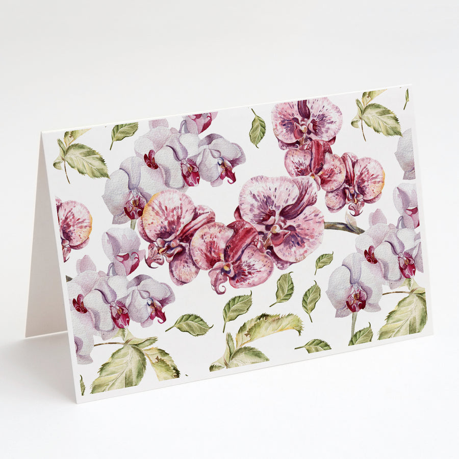 Orchids Greeting Cards and Envelopes Pack of 8 Image 1