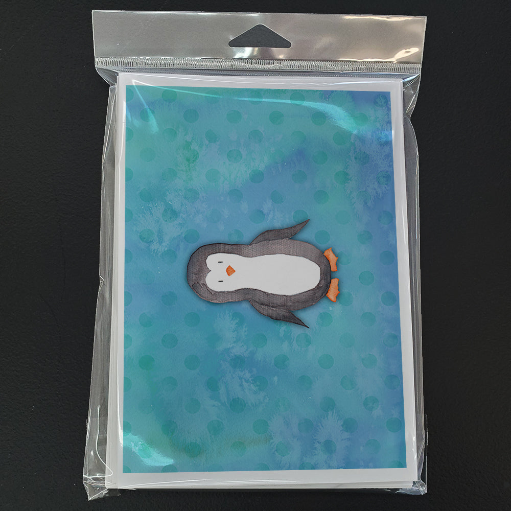 Polkadot Penguin Watercolor Greeting Cards and Envelopes Pack of 8 Image 3