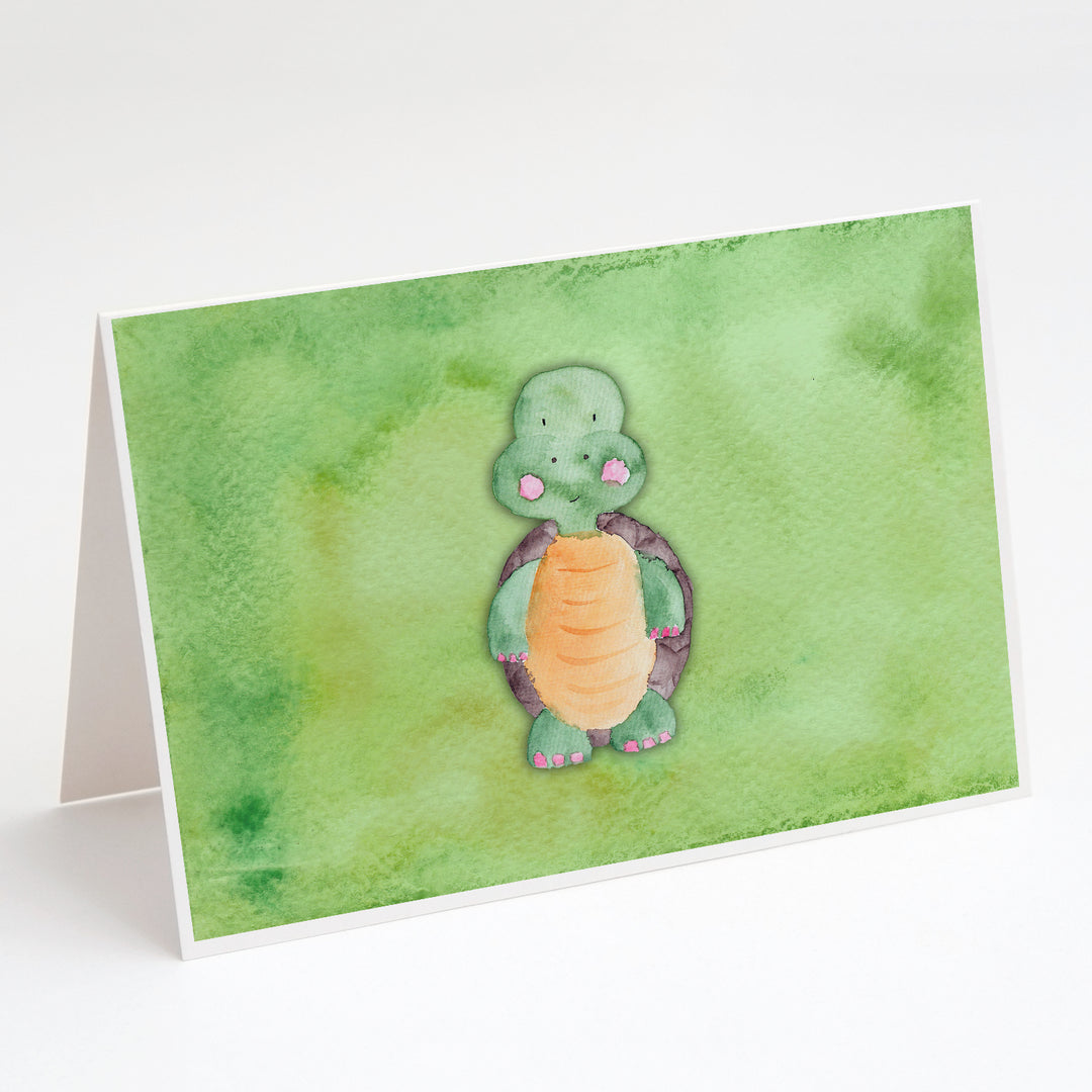 Turtle Watercolor Greeting Cards and Envelopes Pack of 8 Image 1