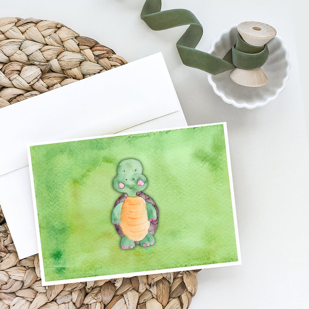 Turtle Watercolor Greeting Cards and Envelopes Pack of 8 Image 2