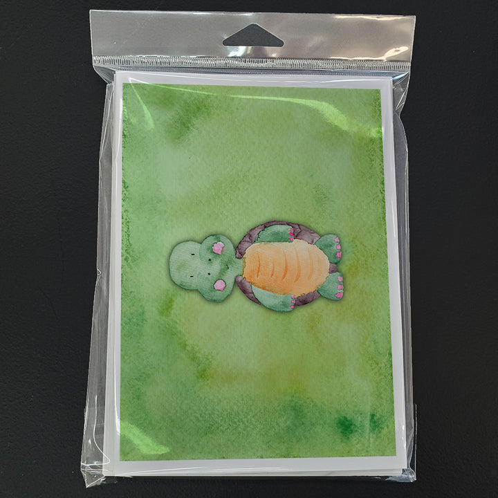 Turtle Watercolor Greeting Cards and Envelopes Pack of 8 Image 3