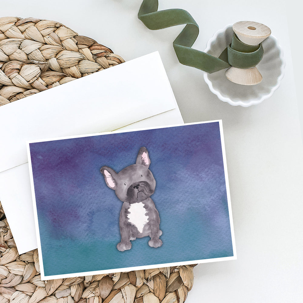 French Bulldog Watercolor Greeting Cards and Envelopes Pack of 8 Image 2